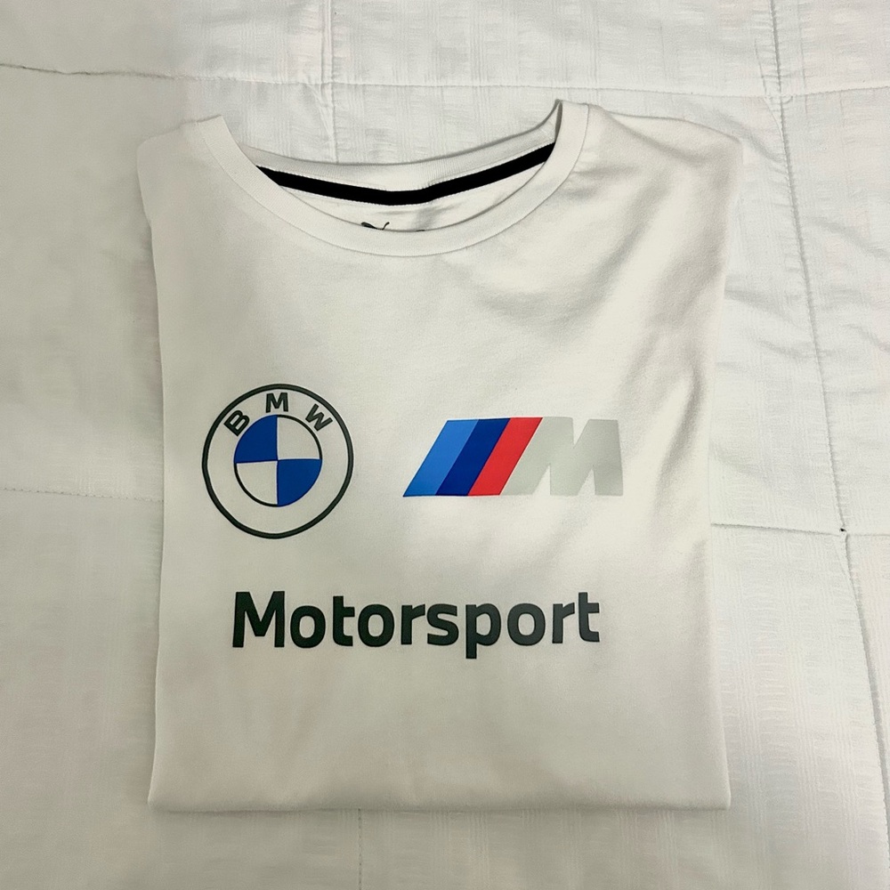 BMW Motorsport White Tee with Logo